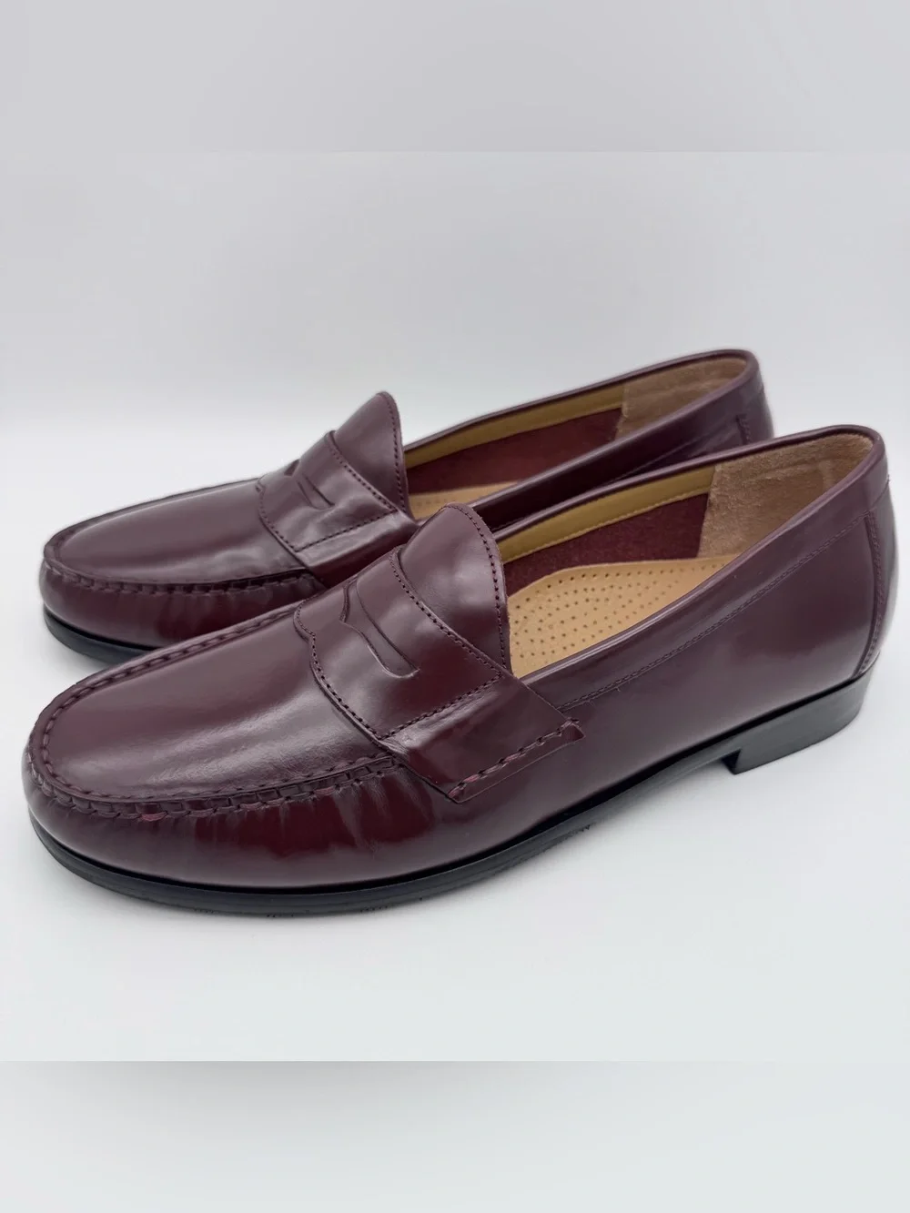 Cole Haan C13408 Burgundy Leather Penny Loafers Dress Shoes Men's Size 7.5 M